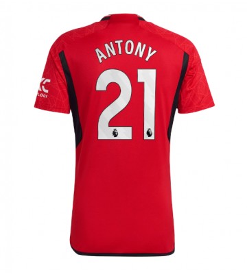Lacne Muži Futbalové dres Manchester United Antony #21 2023-24 Krátky Rukáv - Domáci